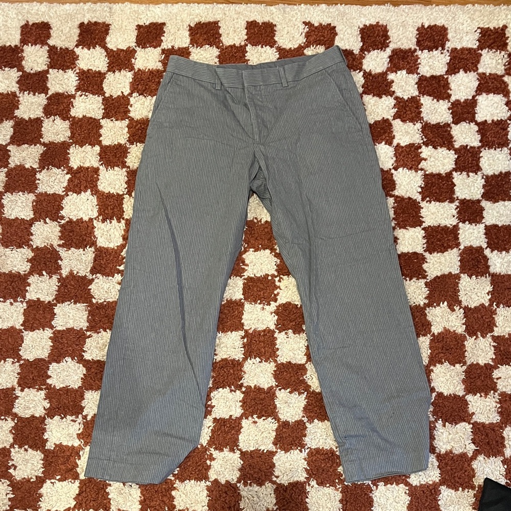 Men's Gray Pinstripe Dress Pants